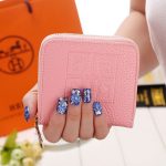 Solid Color Unique Embossing Design Women Mini Size PU Wallet - Image 5