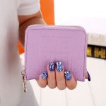 Solid Color Unique Embossing Design Women Mini Size PU Wallet - Image 6