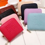 Solid Color Unique Embossing Design Women Mini Size PU Wallet - Image 2