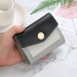 Sweet Women Color Block Hasp Pattern PU Trifold Wallet - Image 5