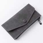 Plain Matte PU Vintage Ultra-thin Pattern Women Hasp Zipper Purse - Image 8