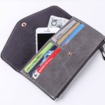 Plain Matte PU Vintage Ultra-thin Pattern Women Hasp Zipper Purse - Image 3