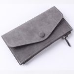 Plain Matte PU Vintage Ultra-thin Pattern Women Hasp Zipper Purse - Image 2
