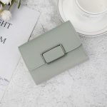 Wholesale Short Simple Square Solid Color PU Trifold Wallet - Image 13