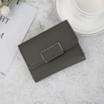 Wholesale Short Simple Square Solid Color PU Trifold Wallet - Image 11