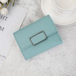 Wholesale Short Simple Square Solid Color PU Trifold Wallet - Image 15