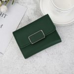Wholesale Short Simple Square Solid Color PU Trifold Wallet - Image 6