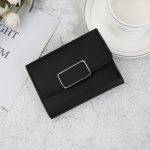 Wholesale Short Simple Square Solid Color PU Trifold Wallet - Image 16