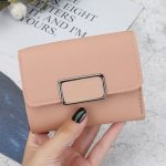 Wholesale Short Simple Square Solid Color PU Trifold Wallet - Image 3
