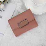 Wholesale Short Simple Square Solid Color PU Trifold Wallet - Image 8