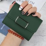 Wholesale Short Simple Square Solid Color PU Trifold Wallet - Image 7