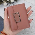 Wholesale Short Simple Square Solid Color PU Trifold Wallet - Image 10
