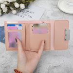 Wholesale Short Simple Square Solid Color PU Trifold Wallet - Image 4