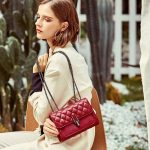 Women Lozenge Pattern Chain Genuine Leather Messenger Bags - Image 5