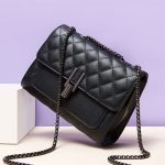 Women Lozenge Pattern Chain Genuine Leather Messenger Bags - Image 13