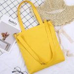 Wholesale Block Color Large Capacity Canvas Zipper Shoulder Bag - Image 3