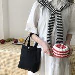 Wholesale Women Simple Solid Color Canvas Handle Bag - Image 14