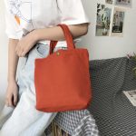 Wholesale Women Simple Solid Color Canvas Handle Bag