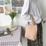 Wholesale Women Simple Solid Color Canvas Handle Bag - Image 5