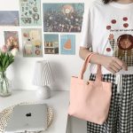 Wholesale Women Simple Solid Color Canvas Handle Bag - Image 7