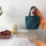 Wholesale Women Simple Solid Color Canvas Handle Bag - Image 20