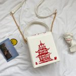 Wholesale Women Unique Tower Print Crossbody Square Bag - Image 4