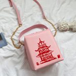 Wholesale Women Unique Tower Print Crossbody Square Bag - Image 2