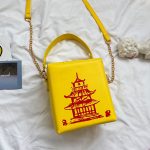 Wholesale Women Unique Tower Print Crossbody Square Bag - Image 14