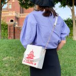 Wholesale Women Unique Tower Print Crossbody Square Bag - Image 6