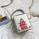 Wholesale Women Unique Tower Print Crossbody Square Bag - Image 11