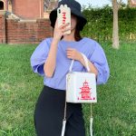 Wholesale Women Unique Tower Print Crossbody Square Bag - Image 5