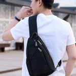 Wholesale Men Casual Zipper Patchwork Outdoor Travel Chest Bag - Image 9