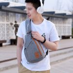 Wholesale Men Casual Zipper Patchwork Outdoor Travel Chest Bag - Image 3