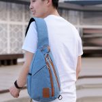 Wholesale Men Casual Zipper Patchwork Outdoor Travel Chest Bag - Image 6