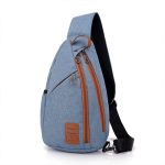 Wholesale Men Casual Zipper Patchwork Outdoor Travel Chest Bag - Image 5