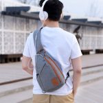 Wholesale Men Casual Zipper Patchwork Outdoor Travel Chest Bag