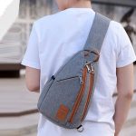 Wholesale Men Casual Zipper Patchwork Outdoor Travel Chest Bag - Image 4