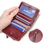 Woman Solid Color Mini Bifold Wallet - Image 4
