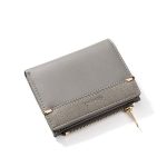 Woman Solid Color Zipper Bifold Mini Wallet - Image 8