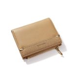 Woman Solid Color Zipper Bifold Mini Wallet - Image 7