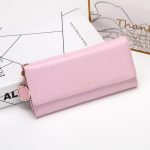 Wholesale Women Casual Button Solid Color PU Purse
