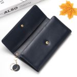 Wholesale Women Casual Button Solid Color PU Purse - Image 4
