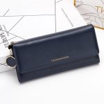 Wholesale Women Casual Button Solid Color PU Purse - Image 6