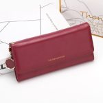 Wholesale Women Casual Button Solid Color PU Purse - Image 7