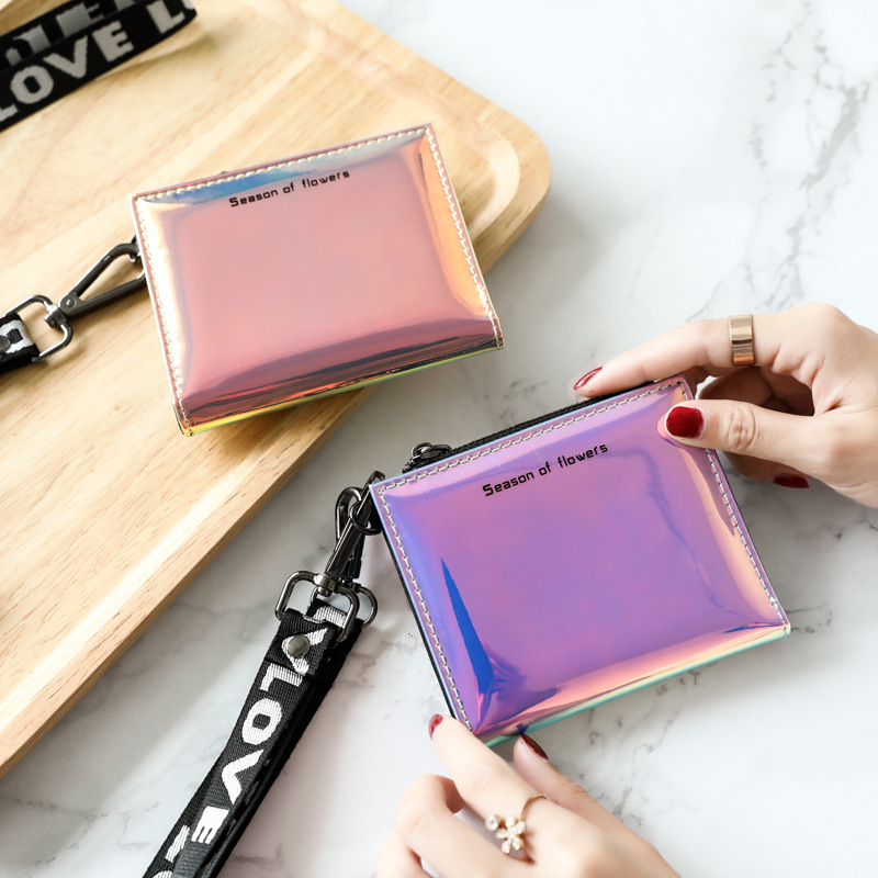 2020081209193360169 Woman Fashion Laser Zipper PU Wallet - Image 1