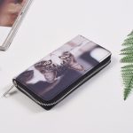 Woman Cute Cat Prints Zipper PU Long Purse - Image 2