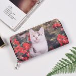 Woman Cute Cat Prints Zipper PU Long Purse - Image 10