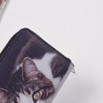 Woman Cute Cat Prints Zipper PU Long Purse - Image 4