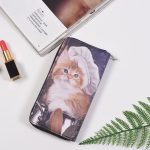 Woman Cute Cat Prints Zipper PU Long Purse - Image 12