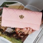 Wholesale Woman Fashion Solid Color Rhombus Stitching Multi-card-pocket Purse - Image 10